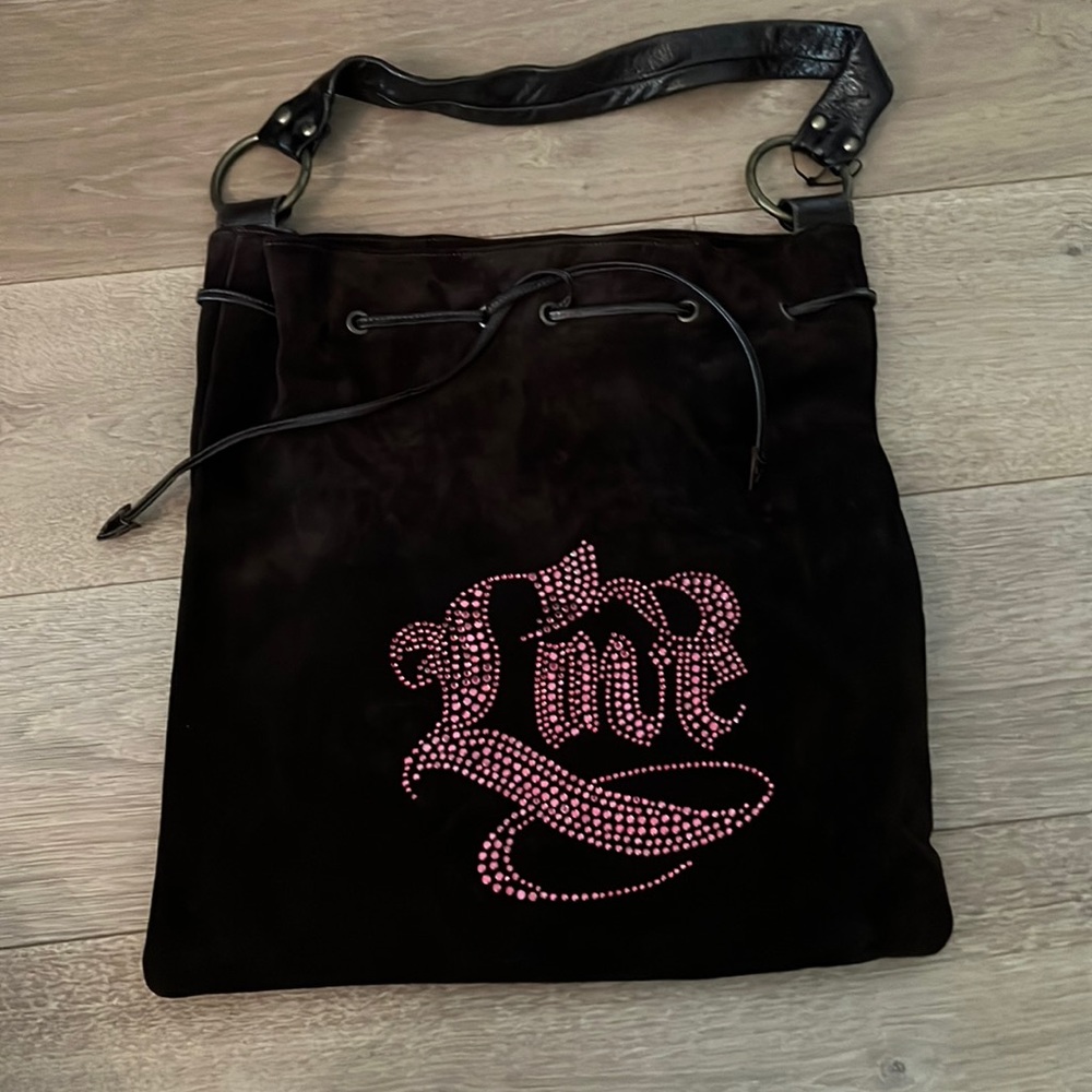 Tammi Lyn Suede Pink Rhinestone Purse